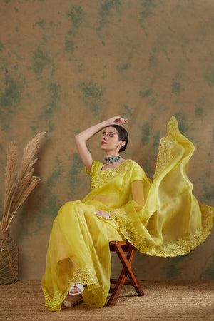 Lime Saree image 2