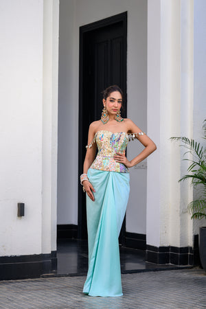 Gardenia Highlighted Corset With Skirt - M image