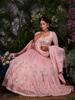 Blush Peach Lehenga Set - Custom image