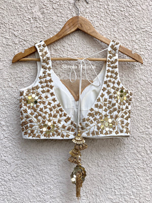 White Multi Kali Lehenga image 2