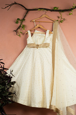 Ivory Stonework Lehenga Set image 3