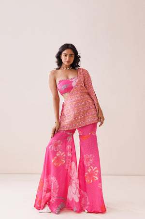 Pink One-Shoulder Blazer Set - Custom image