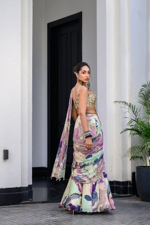 Eden Highlighted Saree Paidwan with Hand Embroidered Blouse image 2