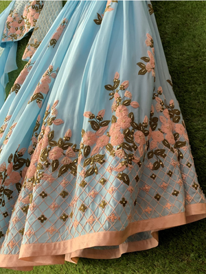 Blue Lehenga Set image 2