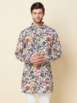 Floral Linen Kurta image 5