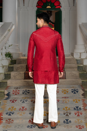 Royal Ruby Nehru Kurta Set image 3