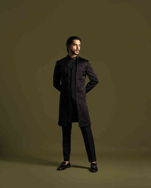 Black Achkan Set image 4