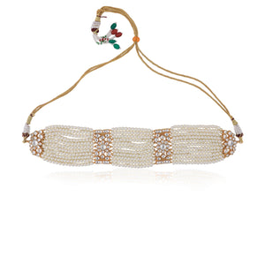 Glamorous White Pearl Choker Necklace image 2