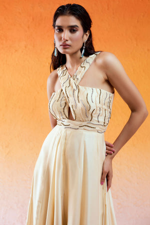 Ivory Embroidered Jumpsuit image 4
