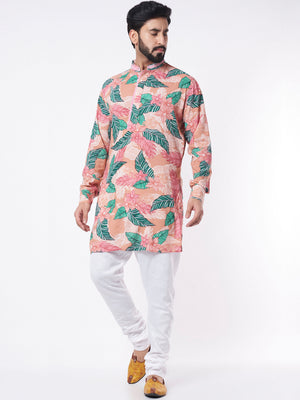 Tropical Peach Kurta Set - S image