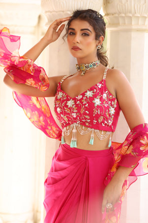 Drape Skirt in Satin image 2