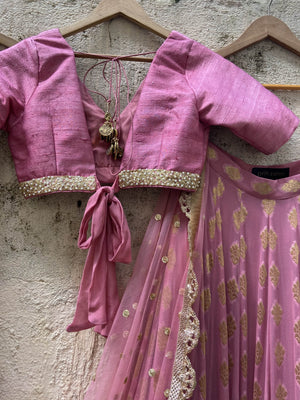 Rose Pink Lehenga Set image 3