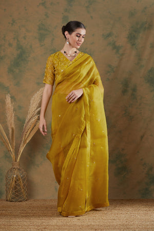 Golden Yellow Saree image 4