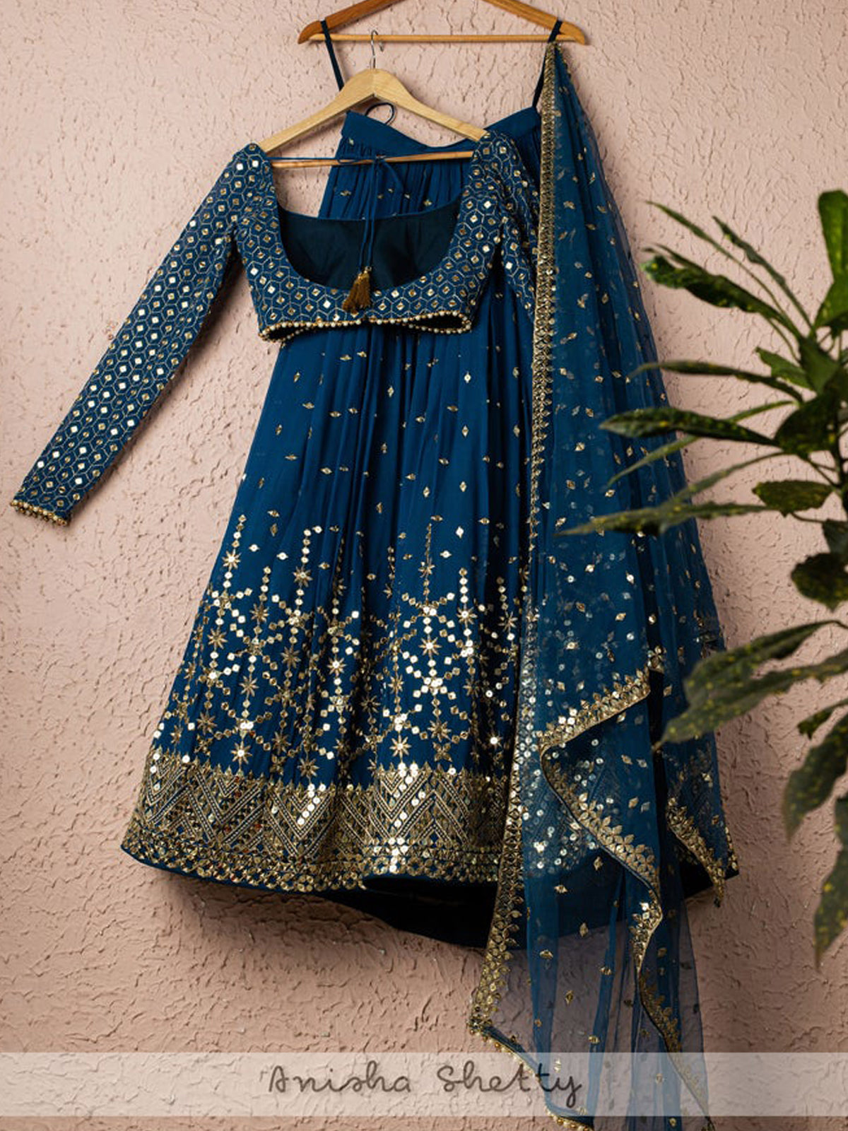 Prussian Blue Lehenga Set image 1