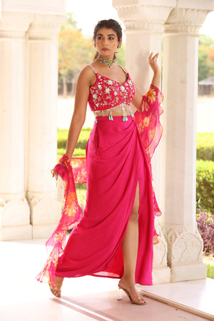 Drape Skirt in Satin image 4