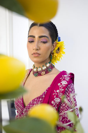 Magenta Katdana Saree image 3