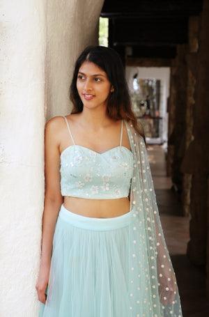 Mint Green Bustier with Tulle Skirt image 1