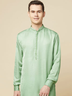 Mint Green Art Silk Kurta image 6