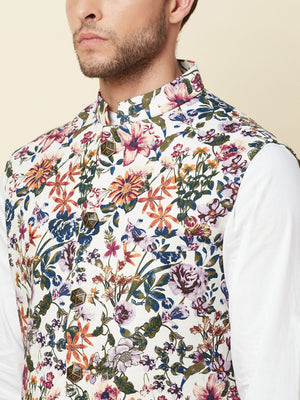 Floral Linen Bundi Jacket image 1
