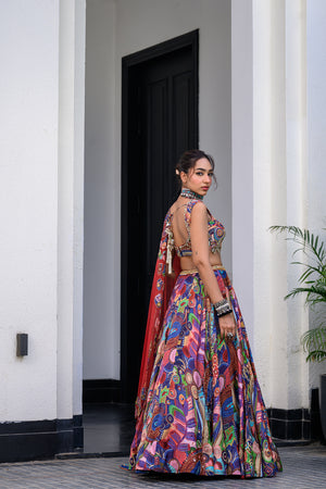 Iris Highlighted Lehenga Paidawn With Highlighted Blouse And Highlighted Applique Dupatta image 2