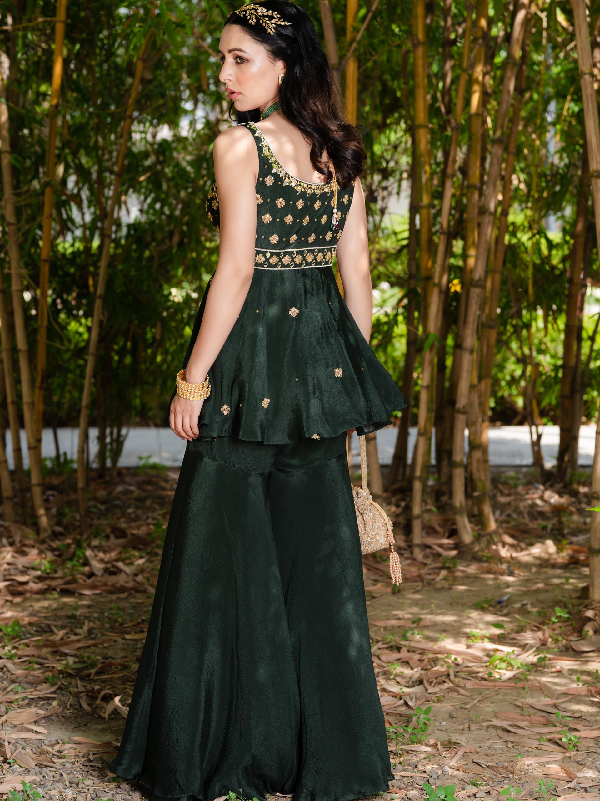 Dark Green Aaisha Sharara Set image 1