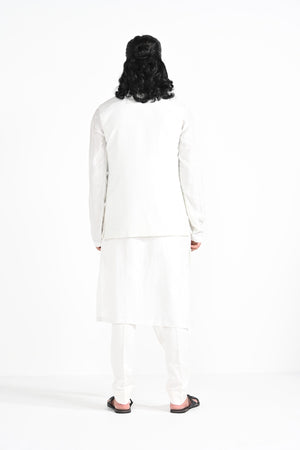 Rajasthani Peacock Work Nehru With a Drape Kurta Set image 3