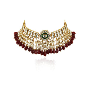 Red And Green Beaded Necklace Set image 3