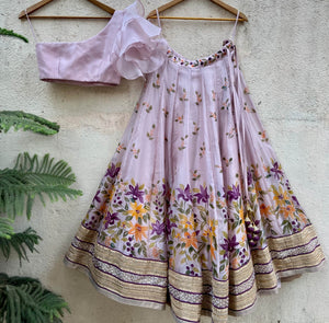 One-Shoulder Ruffle Lehenga Set image 2