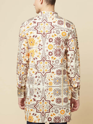 Beige Garden Kurta Set image 8