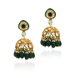 Green Meenakari Layered Necklace Set image 5