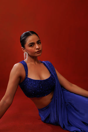 Saphire Slit Saree image 6