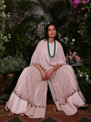 Pink Sharara with Cape image 1