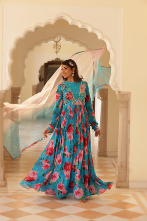 Floral Printed Anarkali image 6