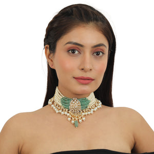 22KT Gold Plated Choker Necklace Set image 4