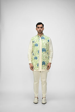 Peacock Printed Highlighted Half Jacket Full Set image 5
