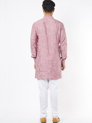 Pink Silk Kurta Set image 2