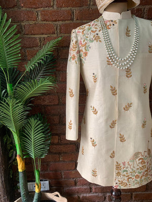 Swan Embroidered Sherwani Set image 5
