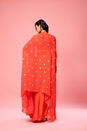 Tangerine Orange Co-ord Dhoti Set image 2