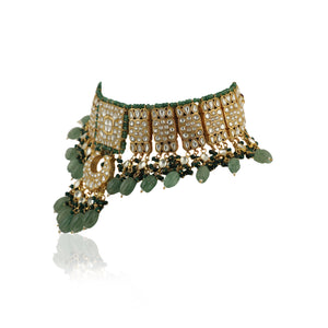 Sea Green And White Necklace Set image 2