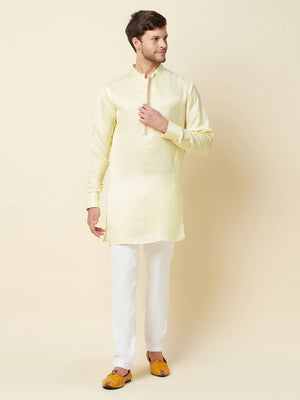 Cream Linen Kurta - Custom image