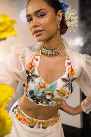 Attached Jacket Lehenga Set image 5