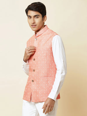 Blush Pink Embroidered Bundi Jacket image 2