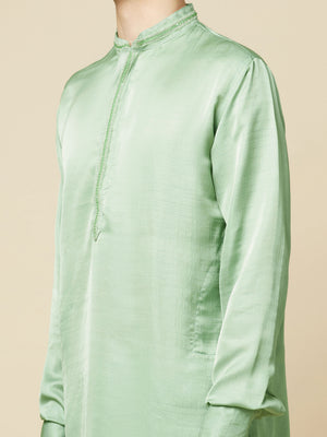 Mint Green Art Silk Kurta image 2