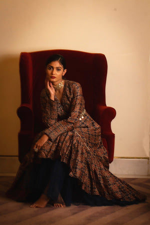 Ajrakh Print Pintuck Dress image 2