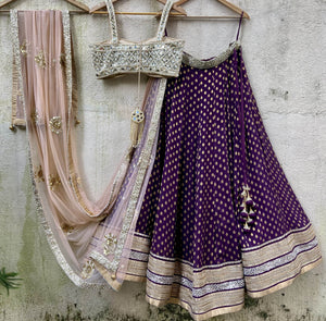 Aubergine Mirror Lehenga Set image 2