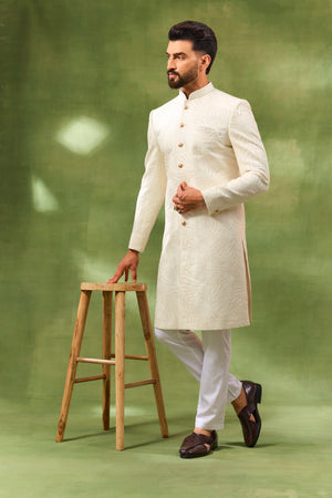 Ivory Box Embroidered Sherwani Set - XL image