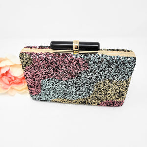Multi-Color Sequins Embroidered Clutch image 0