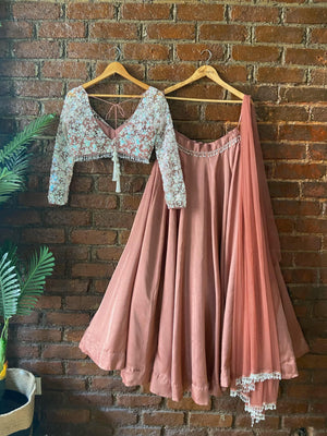 Rose Taupe Lehenga set image 4