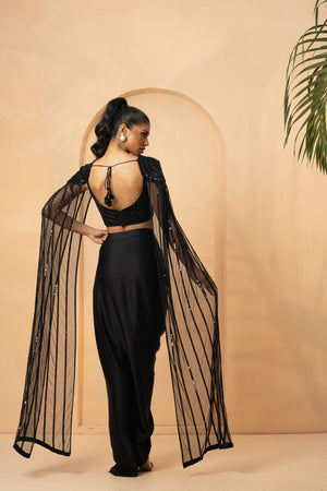 Black Sequin Embellished Co-ord Set image 4