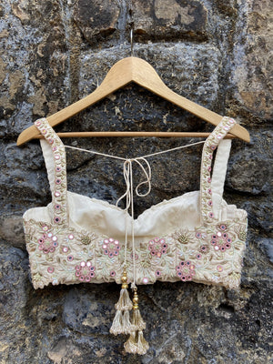 Ivory Lucknowi Lehenga Set image 5